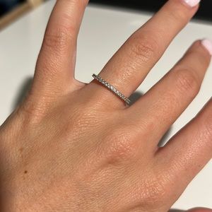 Single micro pave band - Sterling silver, cubric zirconia